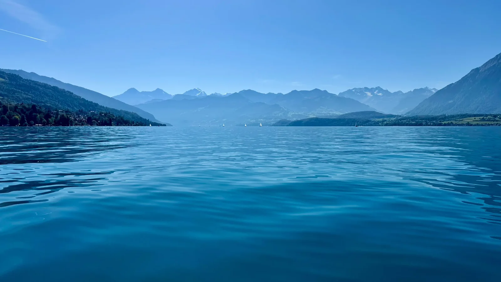 Thunersee vor den Berner Alpen